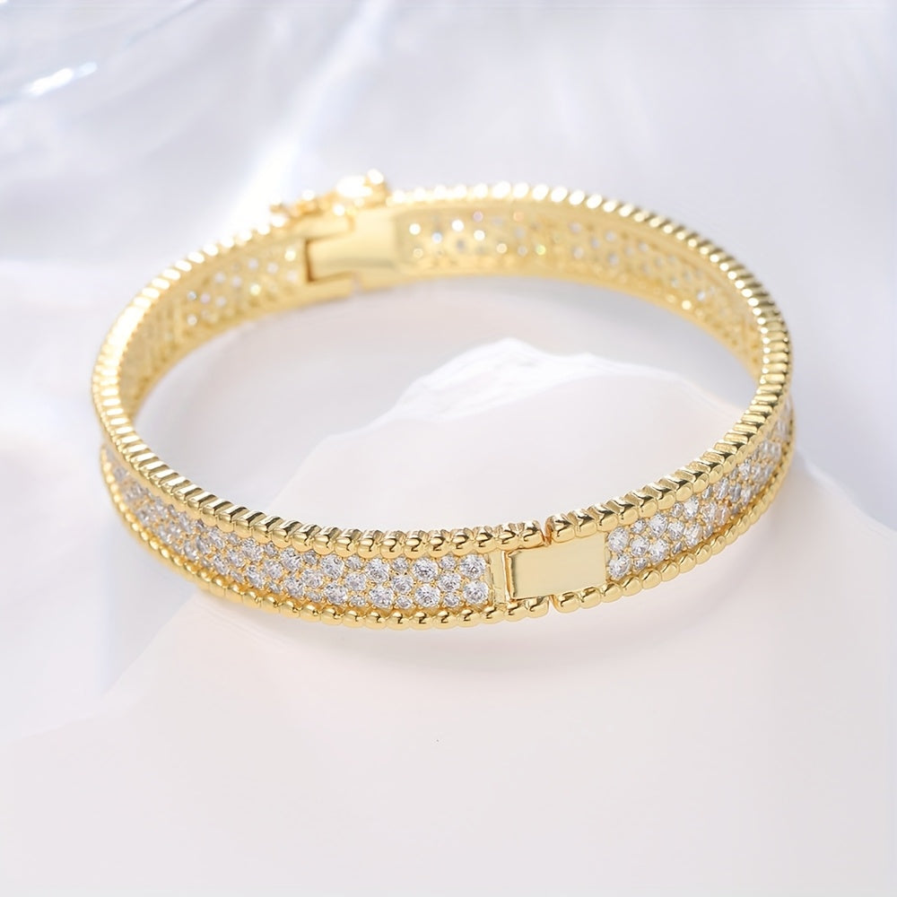 1pc S925 Silver Material Inlaid Moissanite Bracelet, High-end Luxury Style Suitable for Wearing All Seasons And Giving Gifts. Anniversary Gift, Wedding Gift, Mother's Day Gift, Valentine's Day Gift