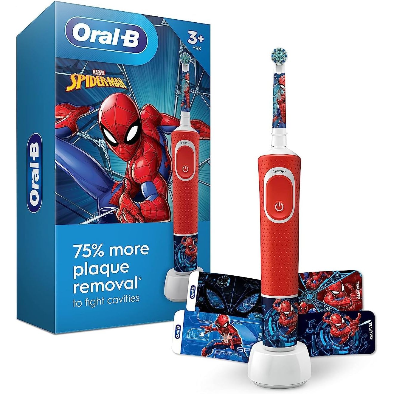 Oral-B Kids Electric Toothbrush Featuring Marvel's Spiderman, for Kids 3+