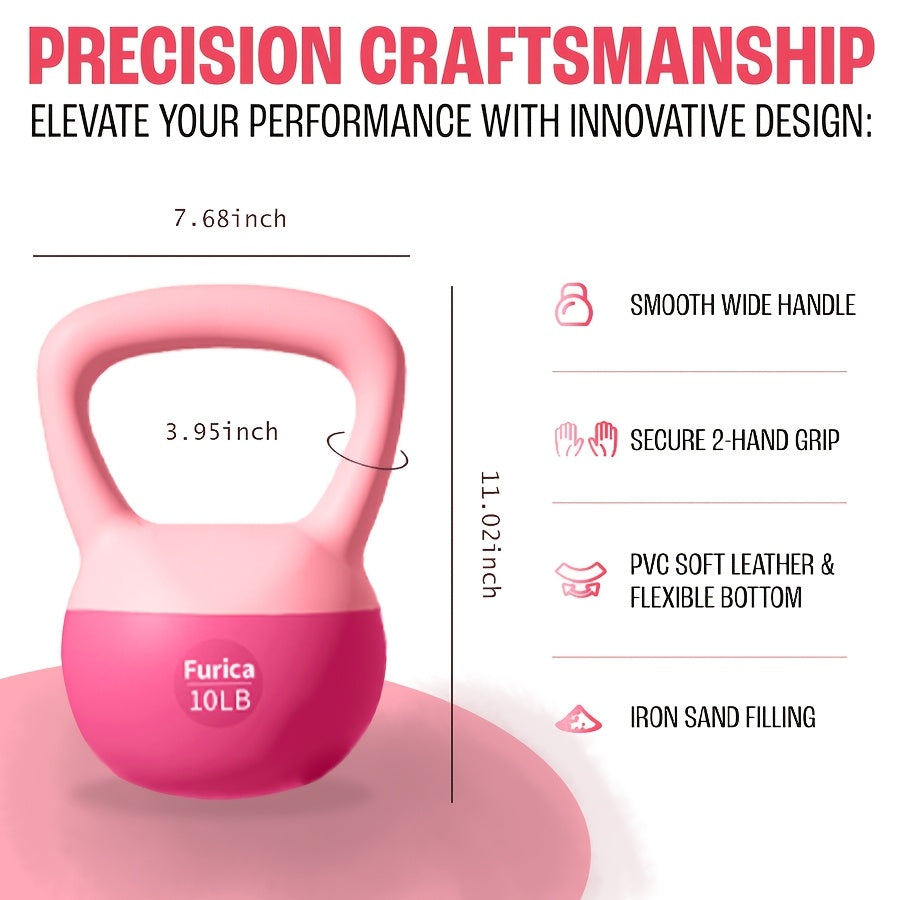 1pc Rose Red Soft Kettlebell Weighing 5-30LB, Suitable For Different Exercise Cycles, Enhancing Strength, Suitable For Families Or Friends, Suitable For Home Fitness And Gym, PE Polyethylene Kettlebell