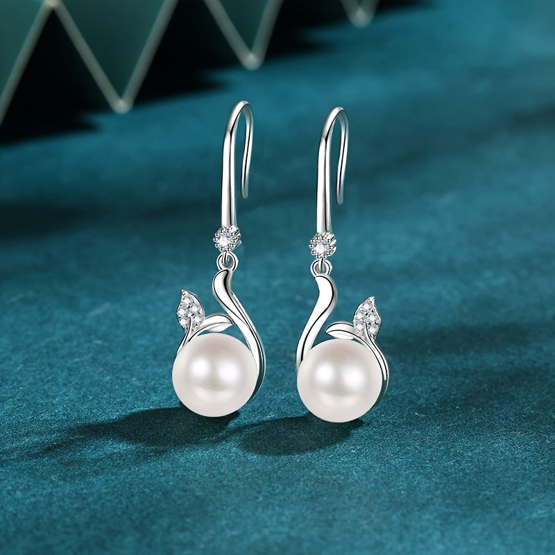 S925 Sterling Silvery Earrings for Women Natural Freshwater Freshwater Pearls Earrings Ear Hooks High-end Temperament Necklace for Women Men's Girlfriend Proposal EngaSynthetic Gemstoneent Wedding Anniversary Halloween Christ