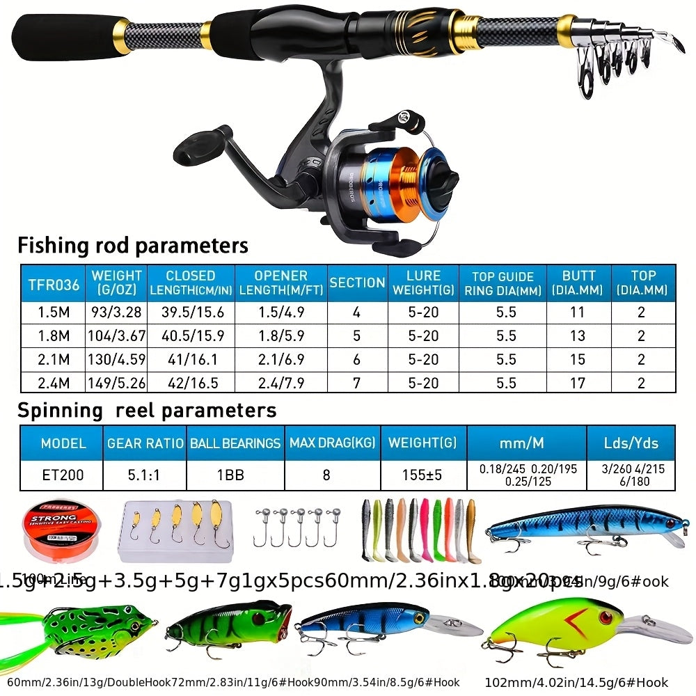 Ultralight Carbon Fiber Saltwater Fishing Rod & Spinning Reel Combo - Long Cast Offshore Trolling Kit with Pre-Spooled Line, Waterproof & Quick-Change Drag System, Lightweight Durable Design for Marlin, Tuna, Mackerel, Shark