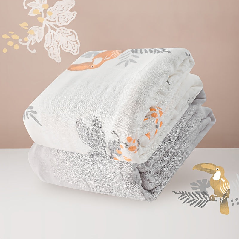 gb 2pcs Baby Gauze Blanket - 4-Layer Bamboo Cotton | 110x110cm/43.3*43.3in | Ultra-Soft, Breathable & Absorbent | Multi-Use for Swaddling, Nursing, Play & Travel | Bright Color Options