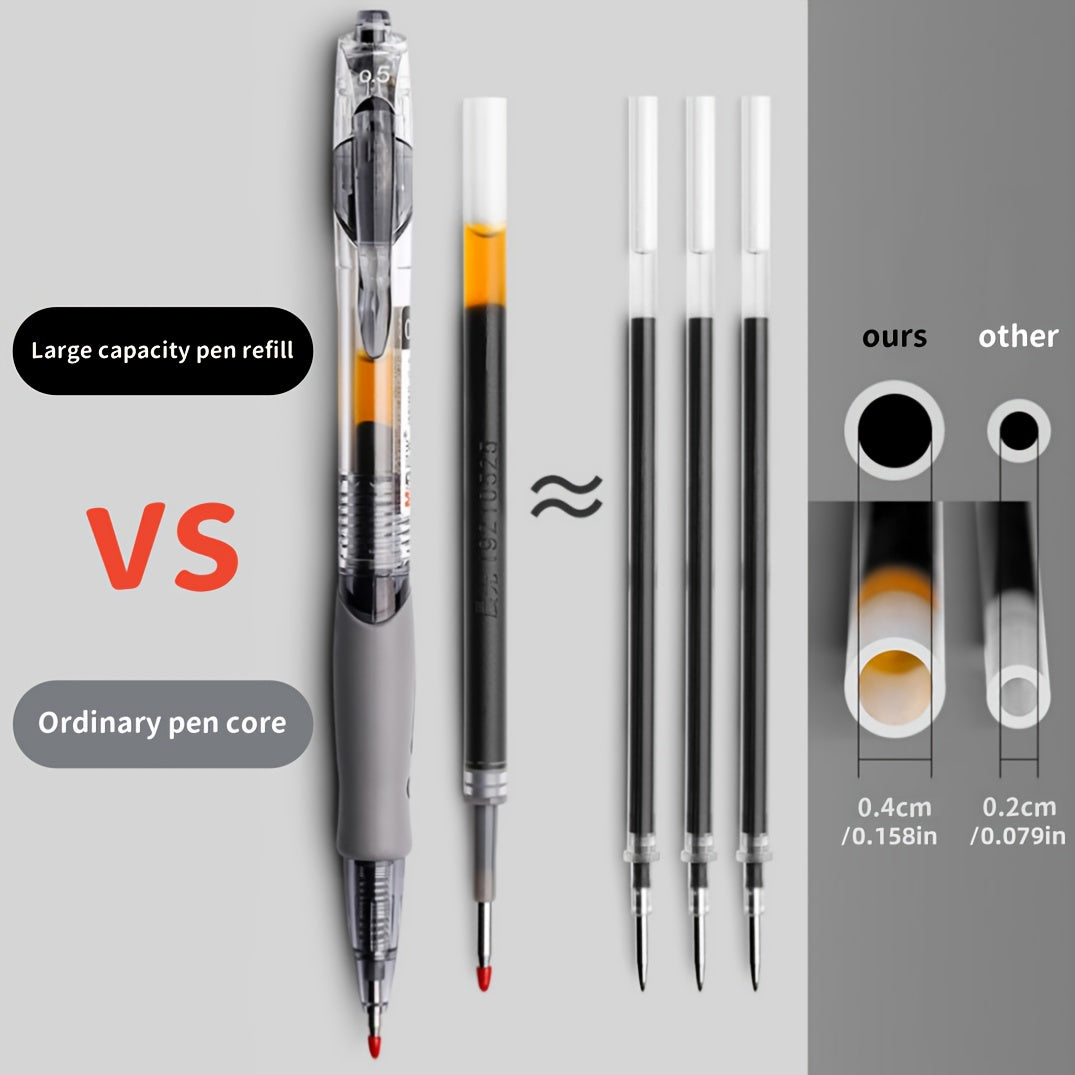 50pcs Retractable Gel Pens, 0.7mm Black, Blue And Red Gel Pens, Retractable Gel Ink Round Ballpoint Pens, 40 Black + 5 Blue + 5 Red Gel Pens, Office, School And Home Writing Office Holiday Gifts
