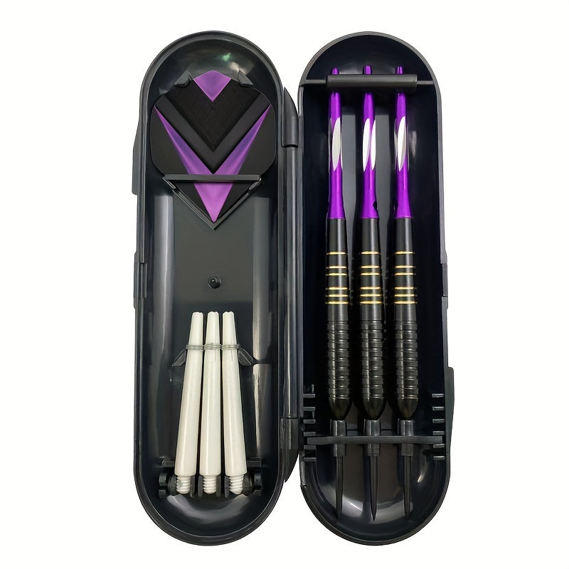 3pcs/set Professional Darts Free Carry Box 23g Total Length 16. 1.97inch Black Golden Color Steel Tip Darts With Aluminum Shaft Brass Dart Set With Steel Tip