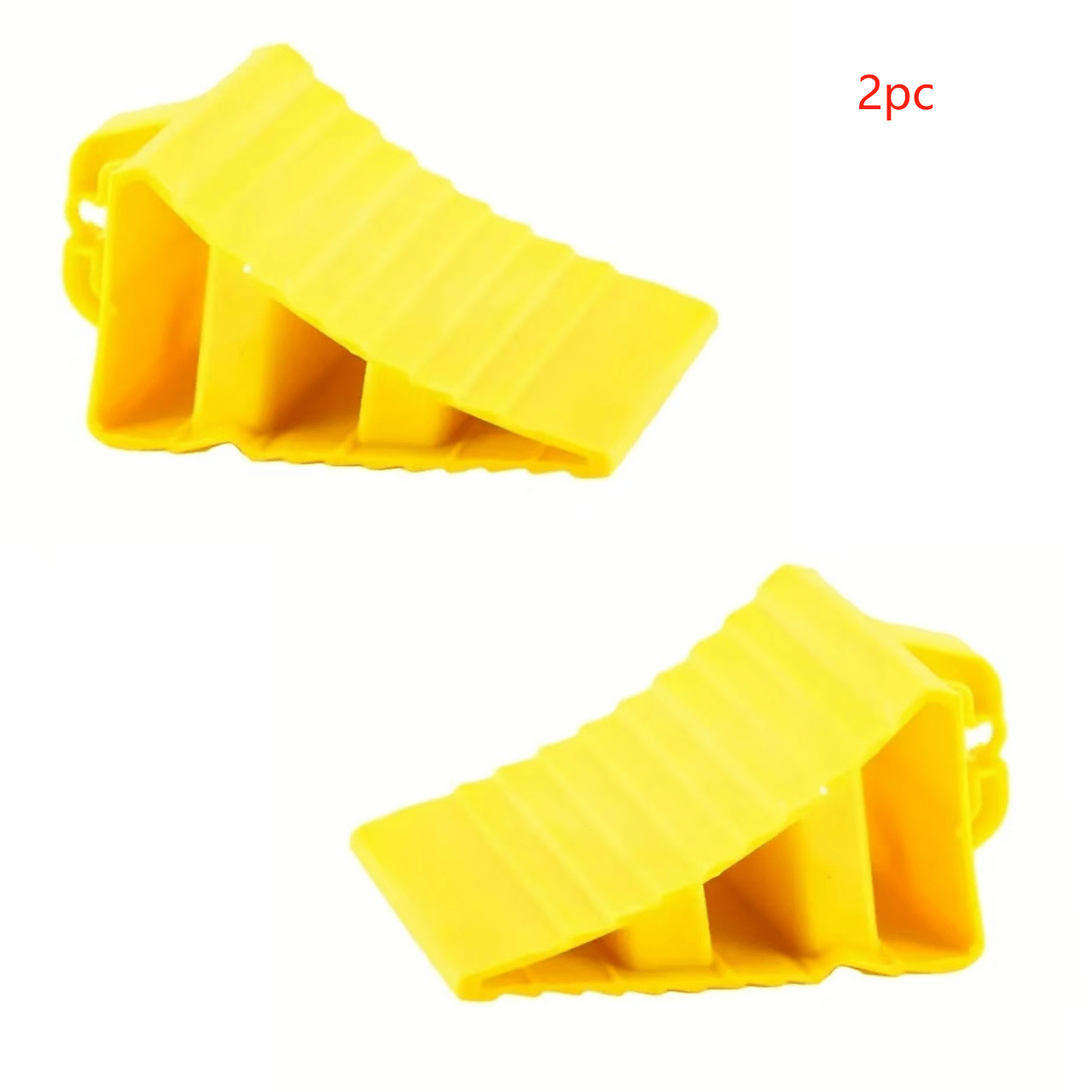 2pcs Wheel Stopper for Car | Multipurpose Anti-Slip Wheel Chocks | Anti-Slip Wheel Stopper | Portable Yellow Tire Chocks | Wear-Resistant Tire Stopper for Trucks,, Trailers, Car Wheel Stoppers For Garage, Trailer Equipment, S