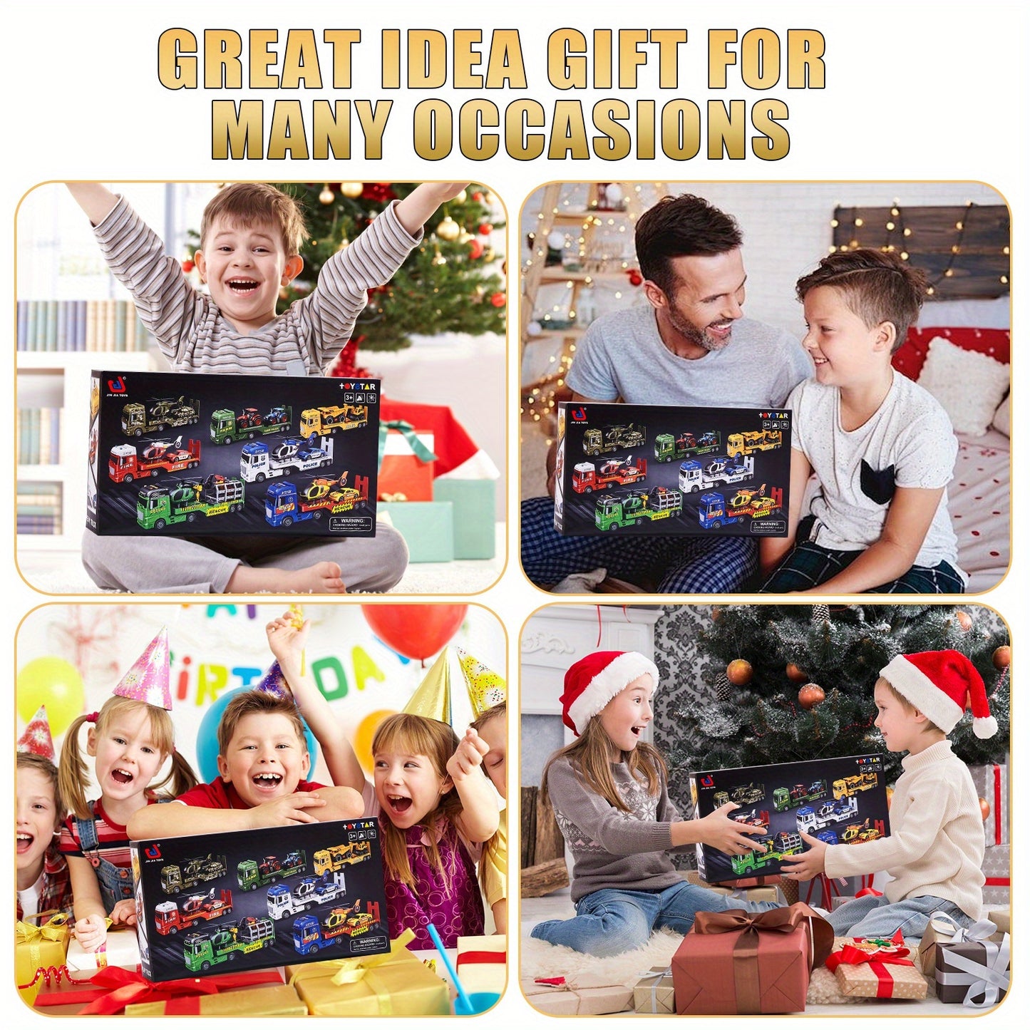 25.6" Large Military Toy Set with Helicopter & Tank - Manual Operation Army Transport Truck with Moving Parts, Realistic Sounds & Lights, Durable ABS Construction for Boys & Girls 3- - Green Camo Design Birthday Gift for Imag