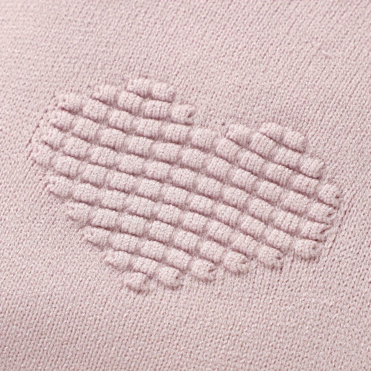 Ultra-Soft Knitted Baby Blanket with Heart Pattern - Adhesive Material, All-Season Lightweight & Warm, Pastel Pink for Newborns 0+ Months, Swaddle Blanket for Sleep, Playtime & Home Decor