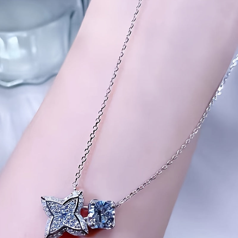 S925 Silver 1ct Moissanite Pendant High-quality, Gorgeous And Elegant Women's Fashion Pendant Women's Jewelry, 925 Silver Necklace Your Daily Surprise Gift Perfect For Everyday, Birthdays Anniversaries The Best Holiday Gift C