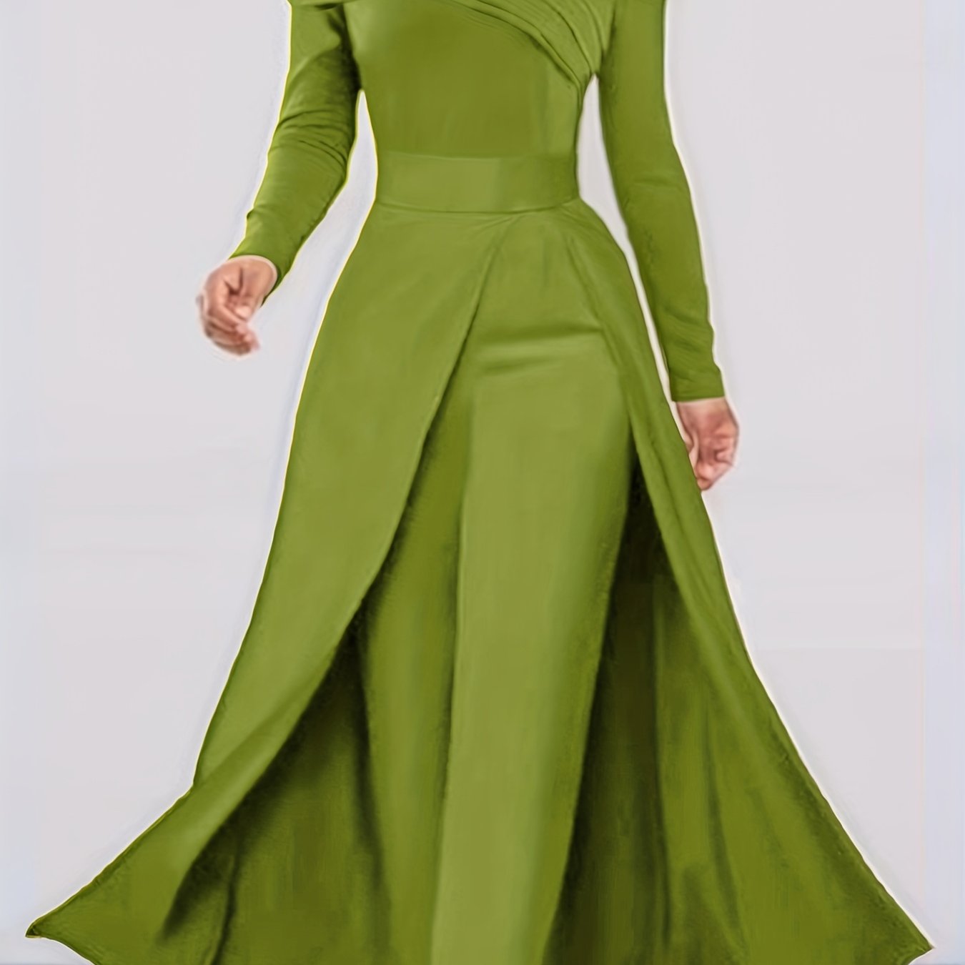 Women's Elegant Off-Shoulder/Boat Neck Two-Piece Set - Solid Color Beige/Black/Navy Blue Tailored Pantsuit, Structured Blazer & Matching Trousers, Machine Washable Autumn to Semi-Formal Attire (No Dry Clean)