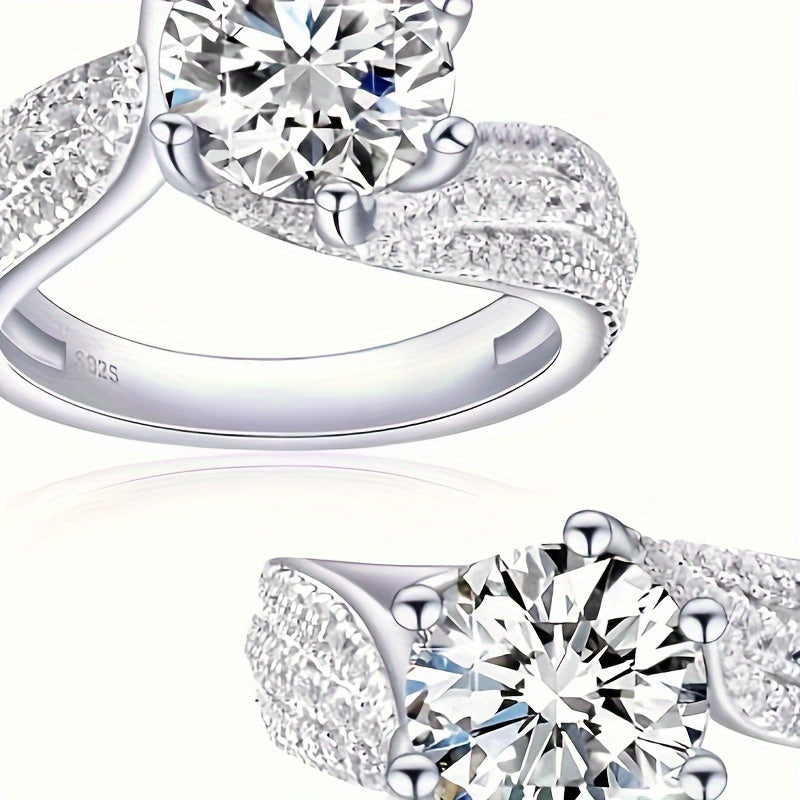 S925 Silver 3/5 Carat Moissanite Ring Women's Jewelry High-Quality, Gorgeous & Elegant Women's Ring 925 Silver Ring, Perfect for EngaSynthetic Gemstoneents Weddings Proposals. Hurry And Claim Your Surprise Gift The Perfect Pr