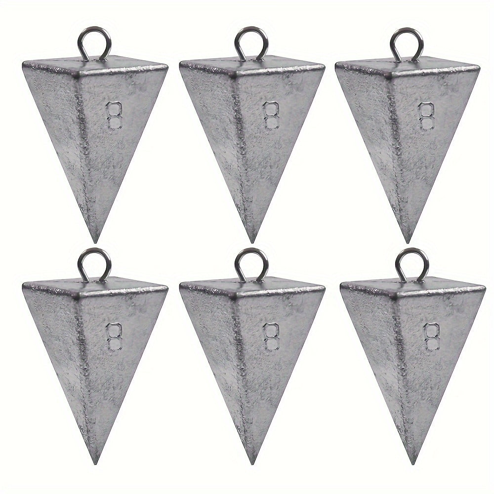 6/10pcs Pyramid Sinkers Fishing Weights Fishing Sinkers, Saltwater Freshwater Lead Fishing Weight Sinker for Ocean Surf Fishing Gear Catfish Tackle 1oz 2oz 3oz 4oz 5oz 6oz 8oz