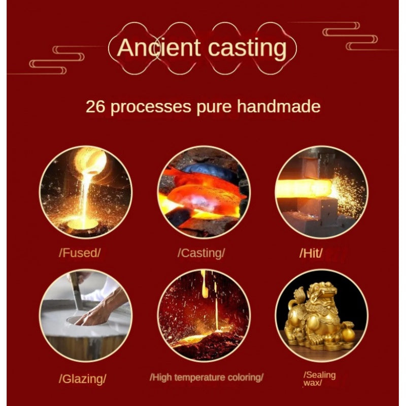 Brass Dragon Golden Statue, Small Zodiac Ornaments, Suitable for Home and Office Decor, Chinese Style Accessories, Office Desk Decorations, Opening Ceremony Zodiac Dragon Bronzeware