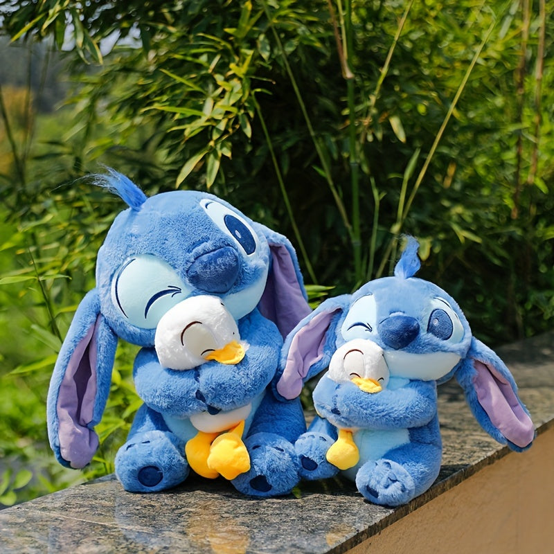 Stitch & Plush Duckling Plush Toy - Adorable Hugging Pose, Soft Blue & White, Perfect Gift for Birthdays, Christmas, Valentine'S Day, Stitch Plushie, Holiday Gift Item, Playful Design, Highquality Stitching