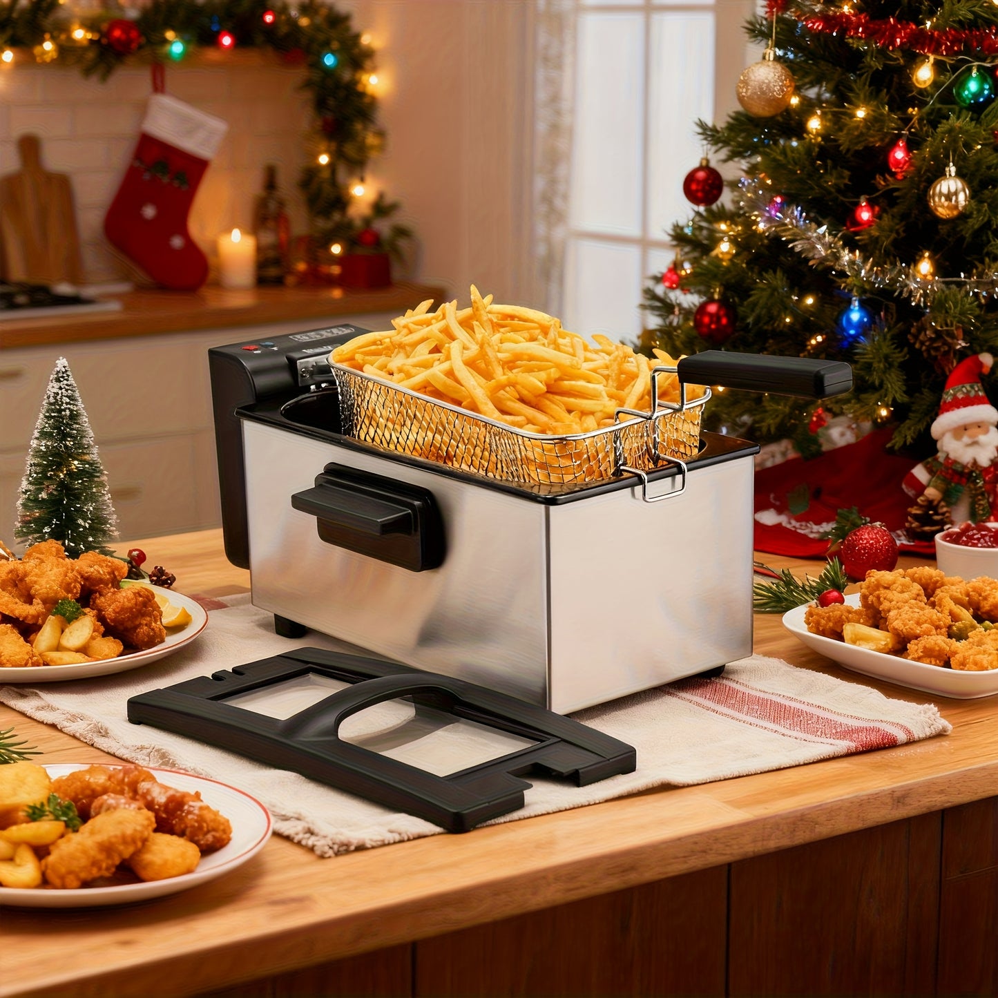 susteas household deep fryer, 1500W powerful heating, 1.5L/2.5L/3L/5L/6L non-stick inner pot, adjustable temperature control, convenient frying basket, made of stainless steel, essential for the kitchen.