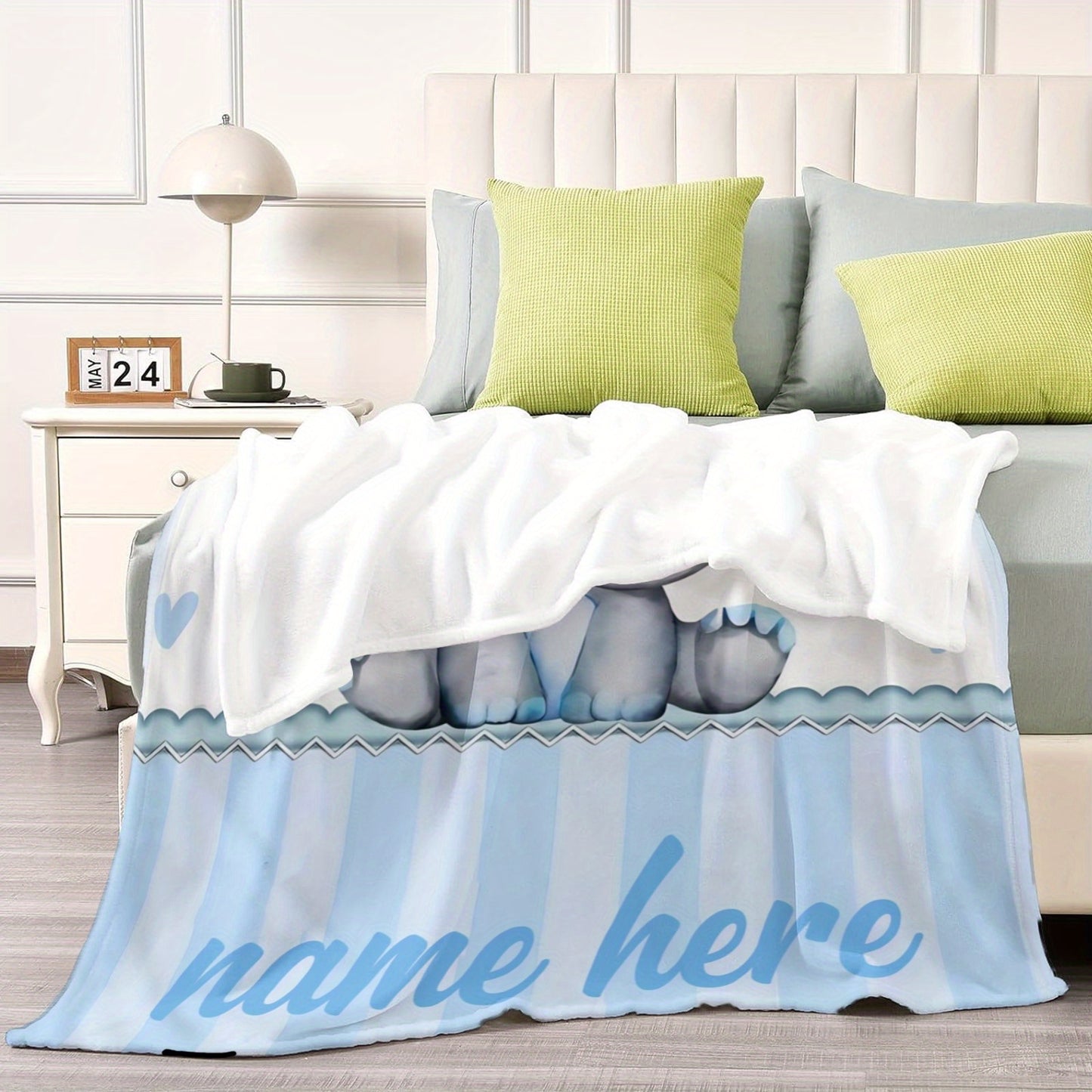 ized Elephant/Animal Name Blanket - Custom Bedspread with Name, Soft Lightweight All-Season Quilted Throw &, Bedding Gift, Bedtime Comforter (Add Your Name), Cot Bedding, Throw Blanket, Stitch Throw, Blankets With Name, Thick