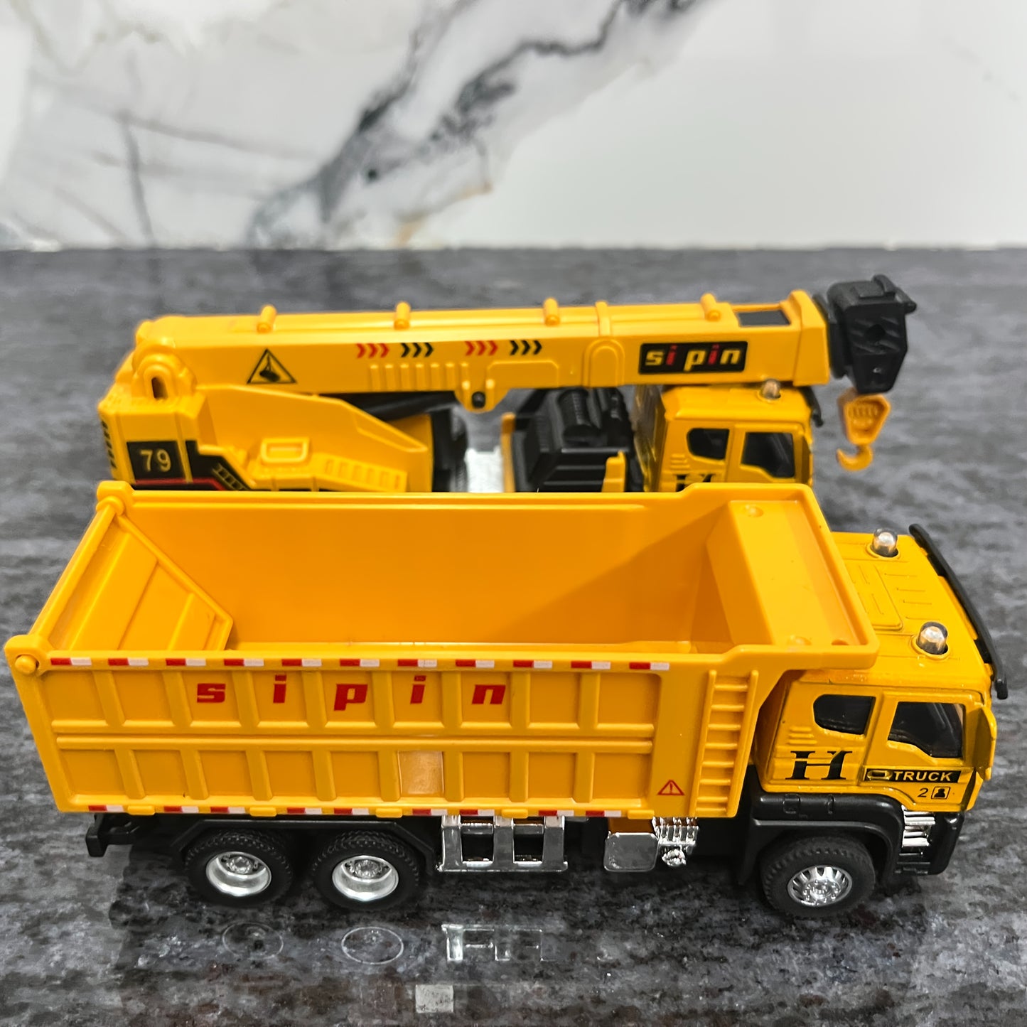 Die-Cast & Plastic Construction Truck Playset, Mini 5.8" Inertia Engineering Vehicle, Crane, Excavator, Cement Mixer, Dump Truck Toys for Boys 3-8 Years, Ideal Gift for Party Favor Christmas, Imaginative Play, ' Playset, Mini
