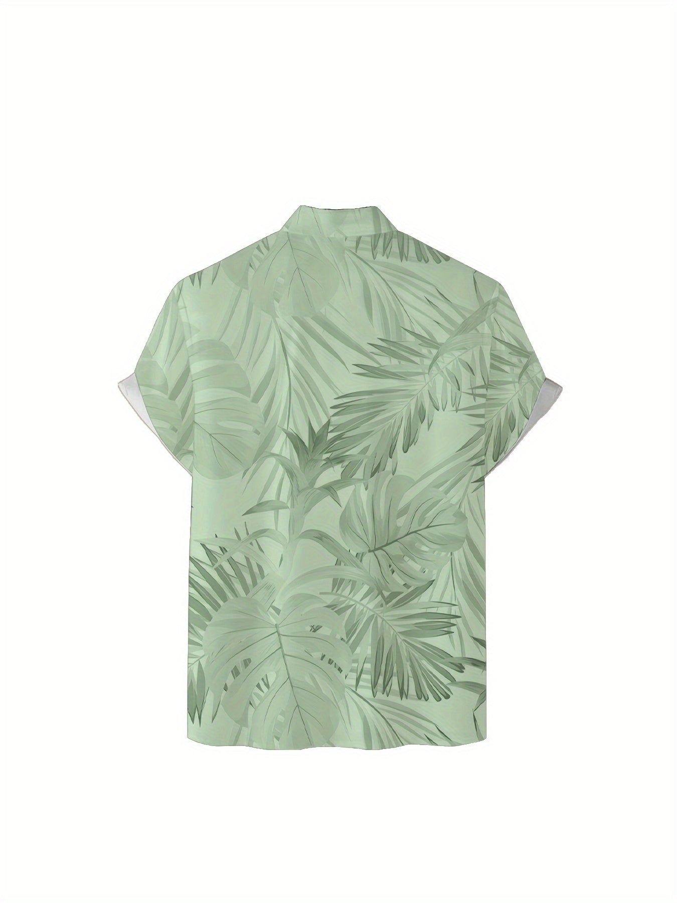 Men's Lightweight Summer Shirt - Beige Tropical Leaf Print Button-Up, Soft Polyester Fabric Relaxed Fit Shirt with Chest Pocket for Beach, Office, Formal Events - Wrinkle-Resistant Casual Formal Attire, Cute Shirts for Summer