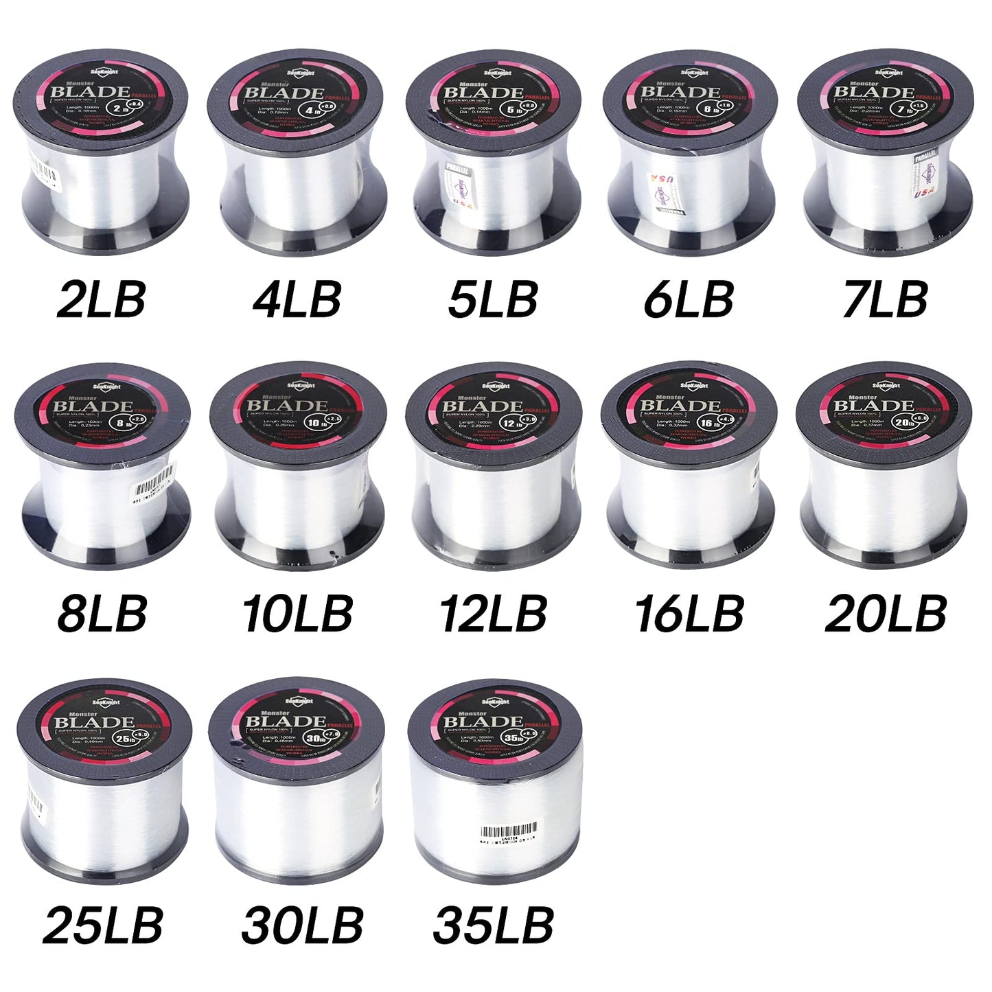 SeaKnight Blade Monofilament Fishing Line, 1000m/ 1093Yds Nylon Monofilament Line, For Fresh And Salt Water 2-35LB