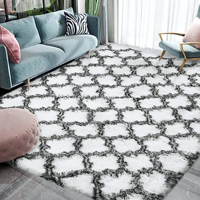 Large Shag Area Rugs for Bedroom Super Soft Plush Fluffy Carpets Living Room Rug Non-Slip Indoor Floor Rug for Kids Nursery Girl