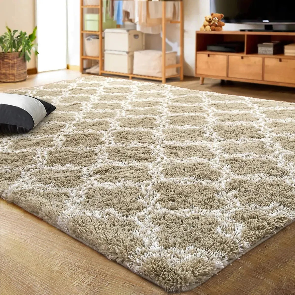 Large Shag Area Rugs for Bedroom Super Soft Plush Fluffy Carpets Living Room Rug Non-Slip Indoor Floor Rug for Kids Nursery Girl