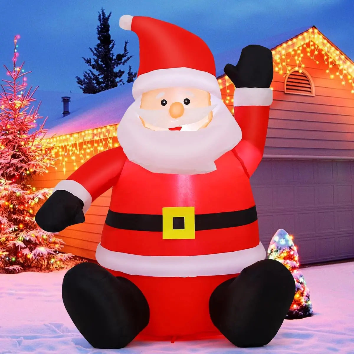 Goosh Inflatables 4FT Waving Santa Claus Christmas Inflatable