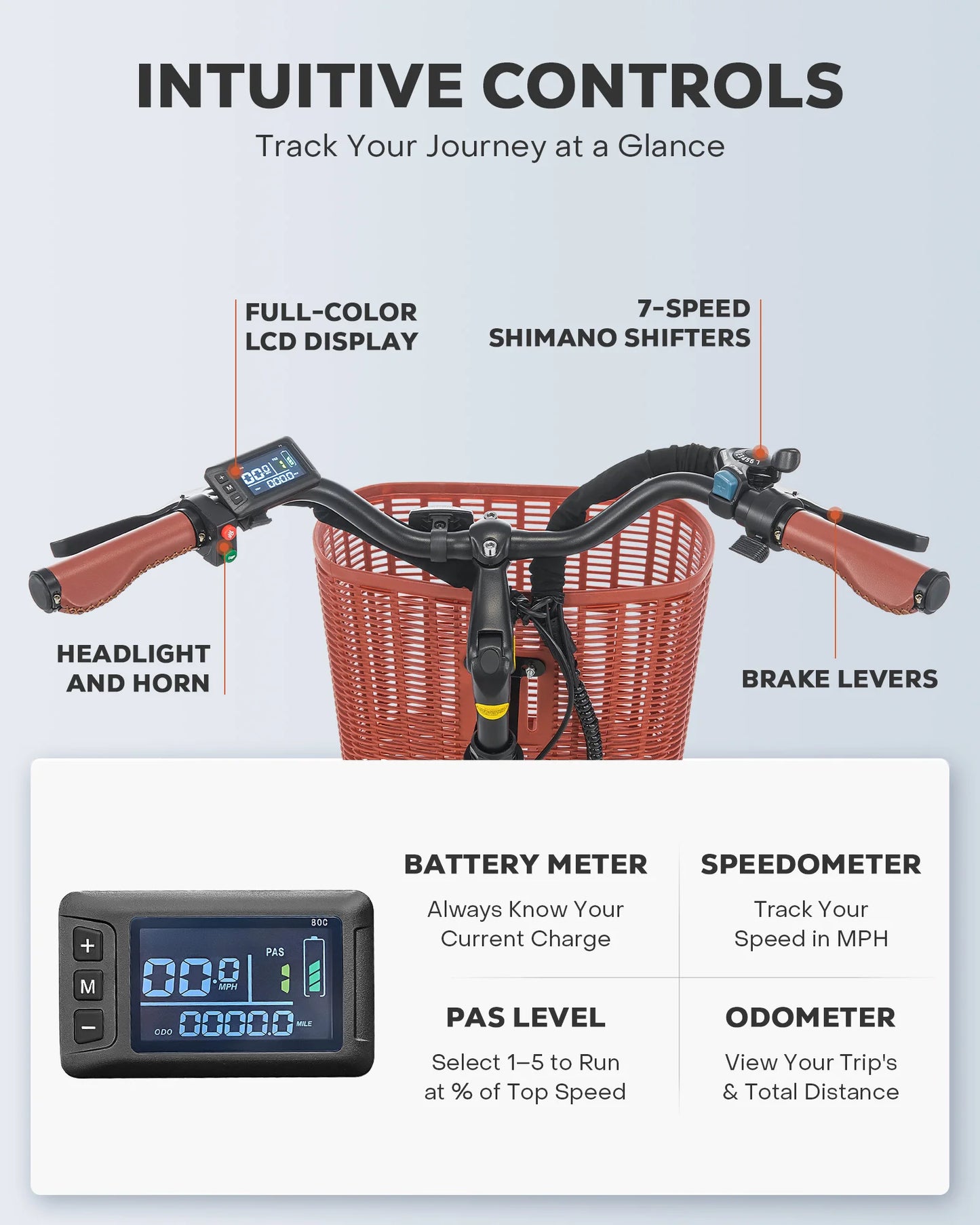 Electric Bike for Adults, 26" ebike with 350W Motor Shimano 7 Speed Shifter Pedal Assist 36V Battery Dual Disc Brakes for Men Wo