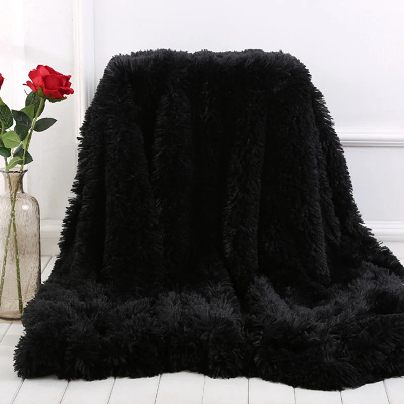 BeddingOutlet Shaggy Throw Blanket Super Soft Plush Bed Cover Fluffy Faux Fur Blanket Fleece Blankets for Beds Couch Sofa manta