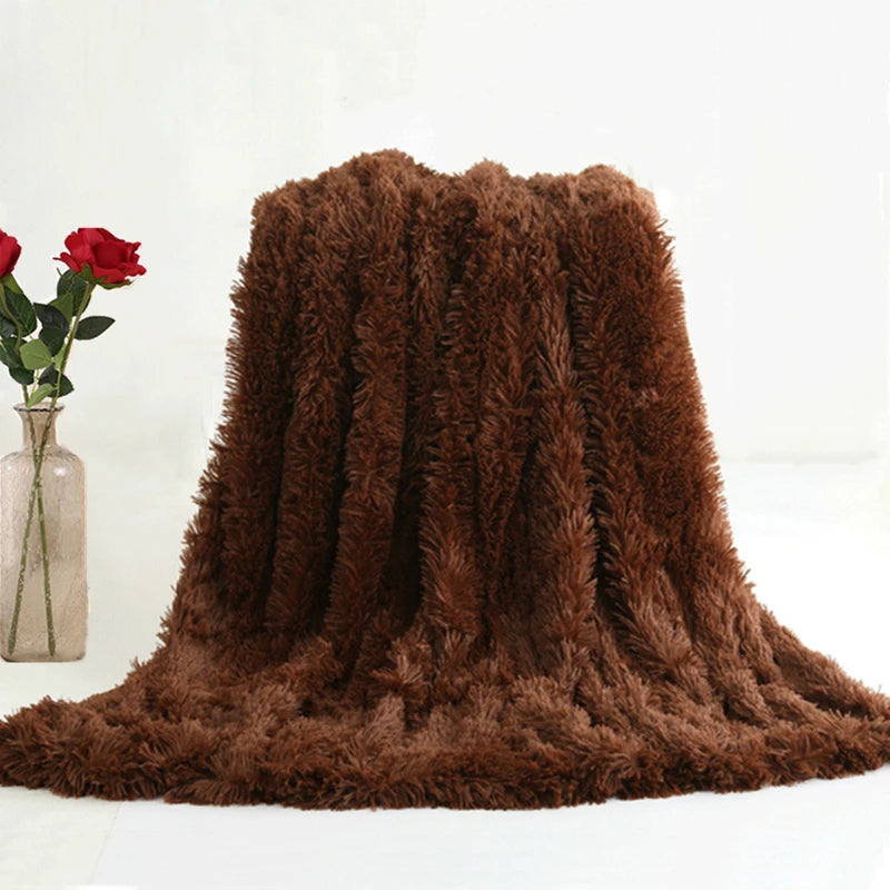 BeddingOutlet Shaggy Throw Blanket Super Soft Plush Bed Cover Fluffy Faux Fur Blanket Fleece Blankets for Beds Couch Sofa manta