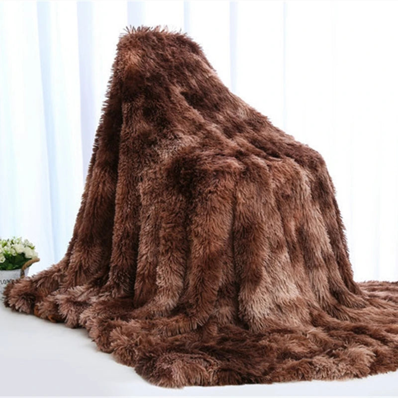 BeddingOutlet Shaggy Throw Blanket Super Soft Plush Bed Cover Fluffy Faux Fur Blanket Fleece Blankets for Beds Couch Sofa manta
