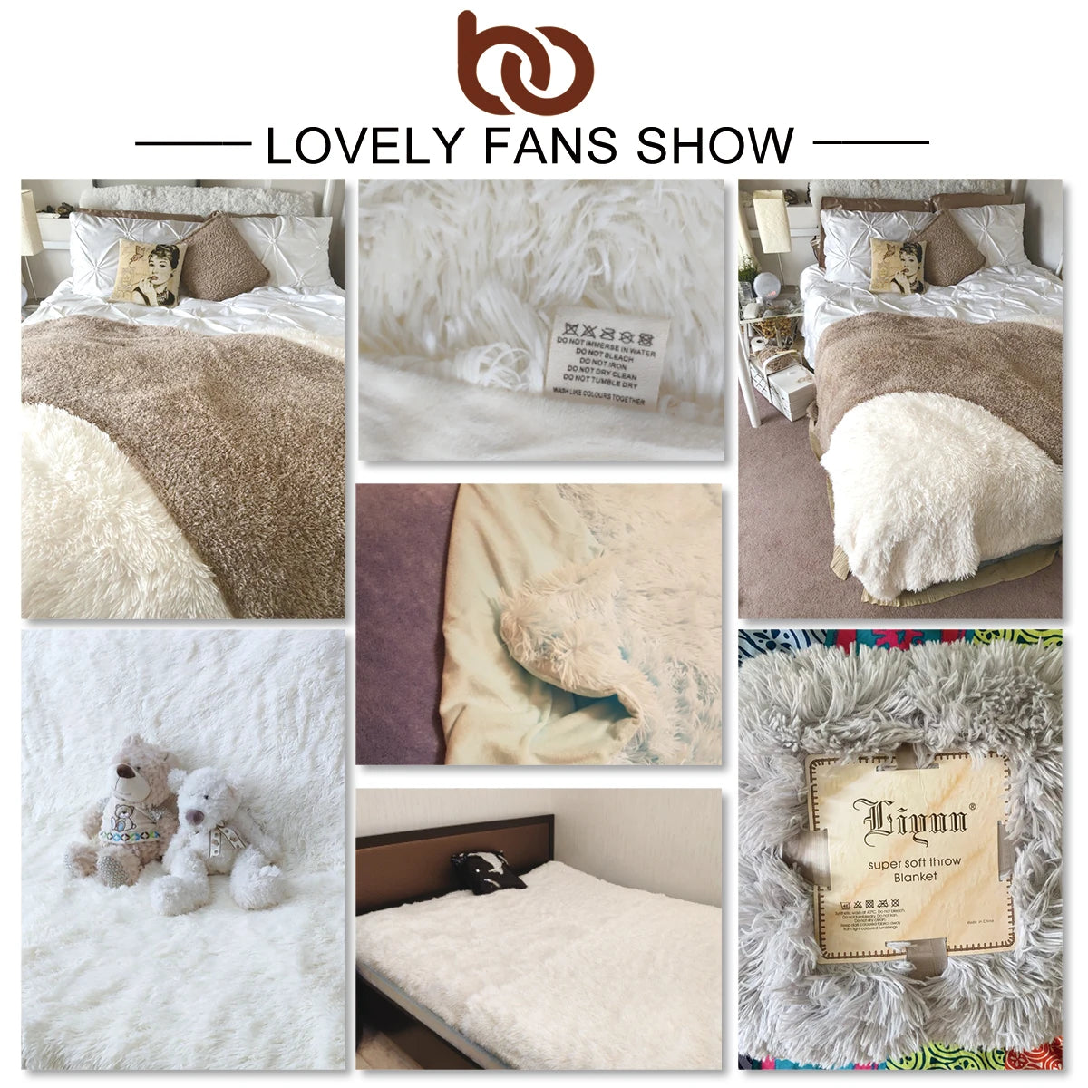 BeddingOutlet Shaggy Throw Blanket Super Soft Plush Bed Cover Fluffy Faux Fur Blanket Fleece Blankets for Beds Couch Sofa manta