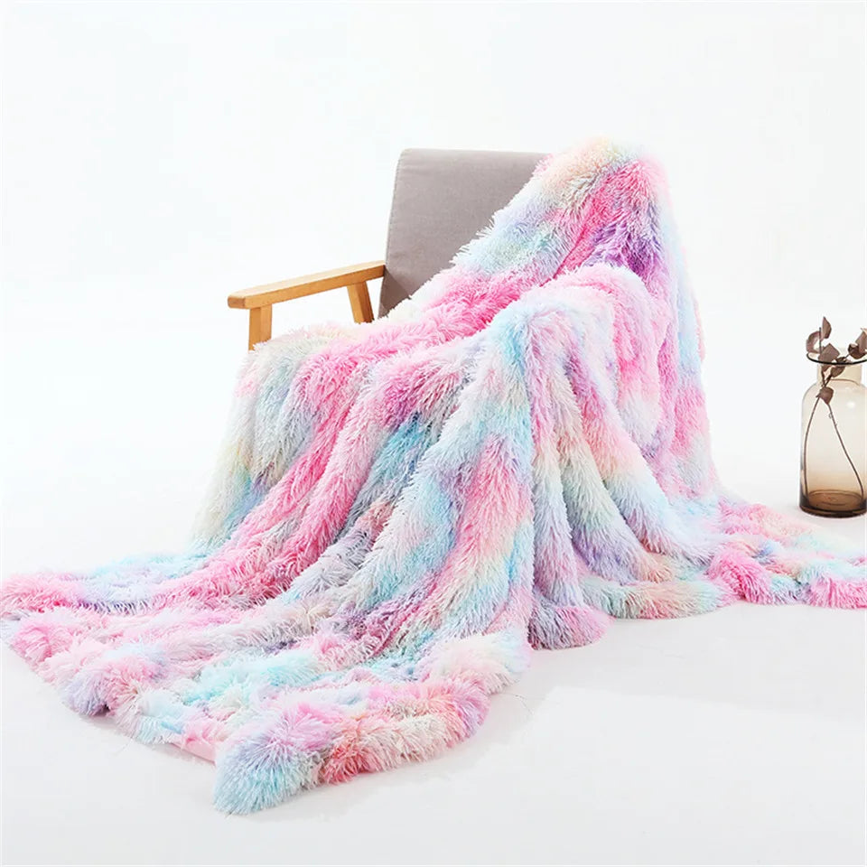 BeddingOutlet Shaggy Throw Blanket Super Soft Plush Bed Cover Fluffy Faux Fur Blanket Fleece Blankets for Beds Couch Sofa manta