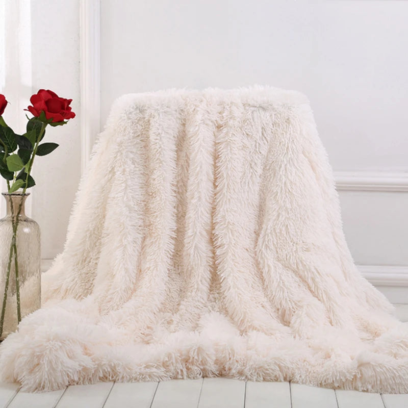 BeddingOutlet Shaggy Throw Blanket Super Soft Plush Bed Cover Fluffy Faux Fur Blanket Fleece Blankets for Beds Couch Sofa manta
