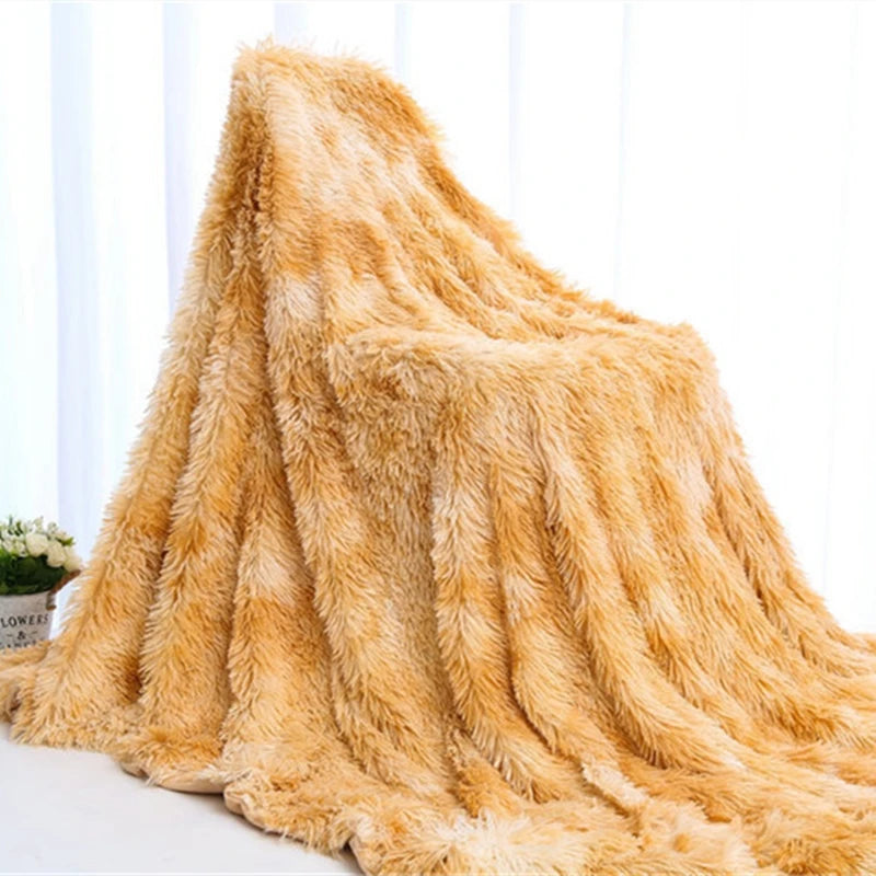 BeddingOutlet Shaggy Throw Blanket Super Soft Plush Bed Cover Fluffy Faux Fur Blanket Fleece Blankets for Beds Couch Sofa manta