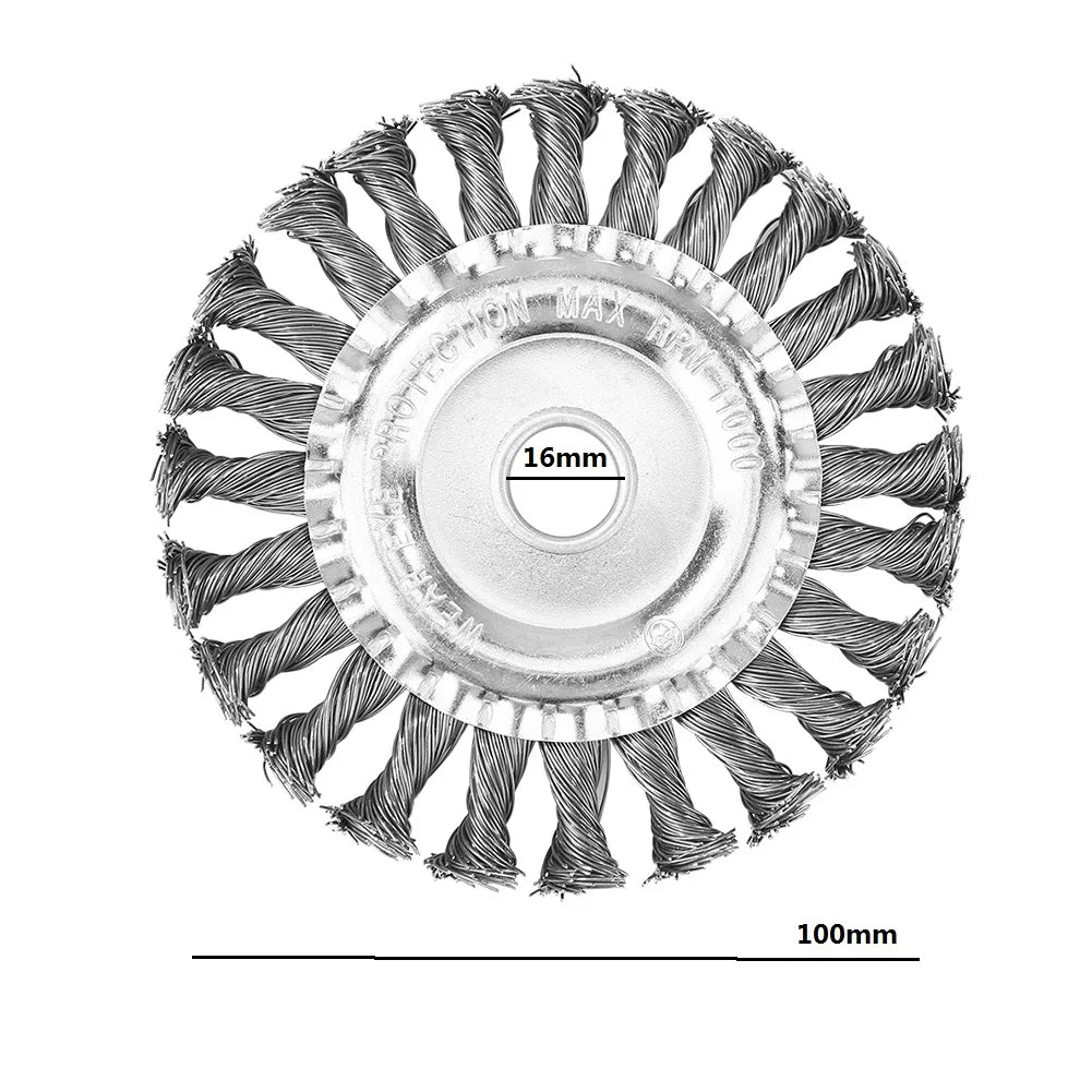 8-4inch Steel Wired Grass Trimmer Head Lawn Mower Brush Disc Twist Knot Brush Steel Wire Wheel Brush Disc Lawnmower Garden Tools