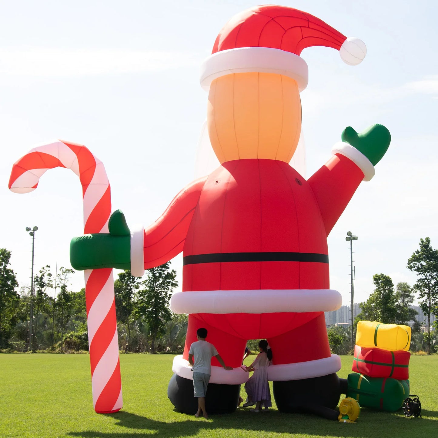 Giant Inflatable Santa Claus, Blow Up, Christmas Party, Xmas, Outdoor Decoration with Cindy Cane, Gift Boxes, 26ft