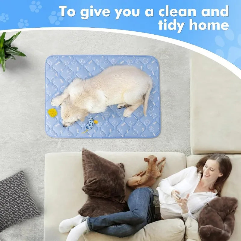Dog Cooling Mat 2.0,44 * 32 Thicken Cooling Mat for Extra Large Dog, Internal Waterproof& Endothermic Color Changing Arc-
