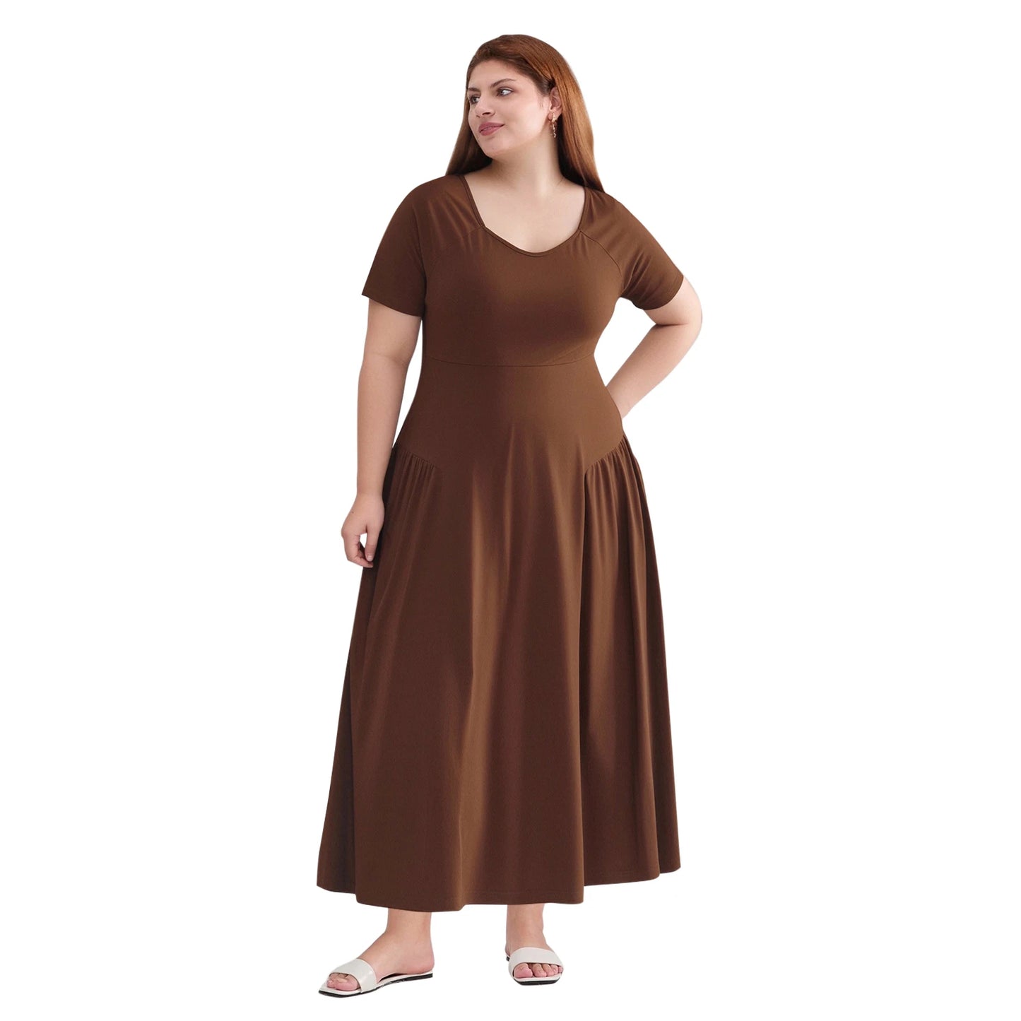 Women s Plus Size Maxi Dress with Floral Print and Off-Shoulder Design Ruffle Detail and Elastic Waist for Comfort