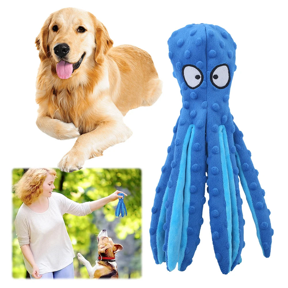 1/2PCS Pet Plush Dog Toy Voice Octopus Shell Puzzle Toy Bite Resistant Interactive Pet Dog Teeth Cleaning Chew Toy Pet Supplies