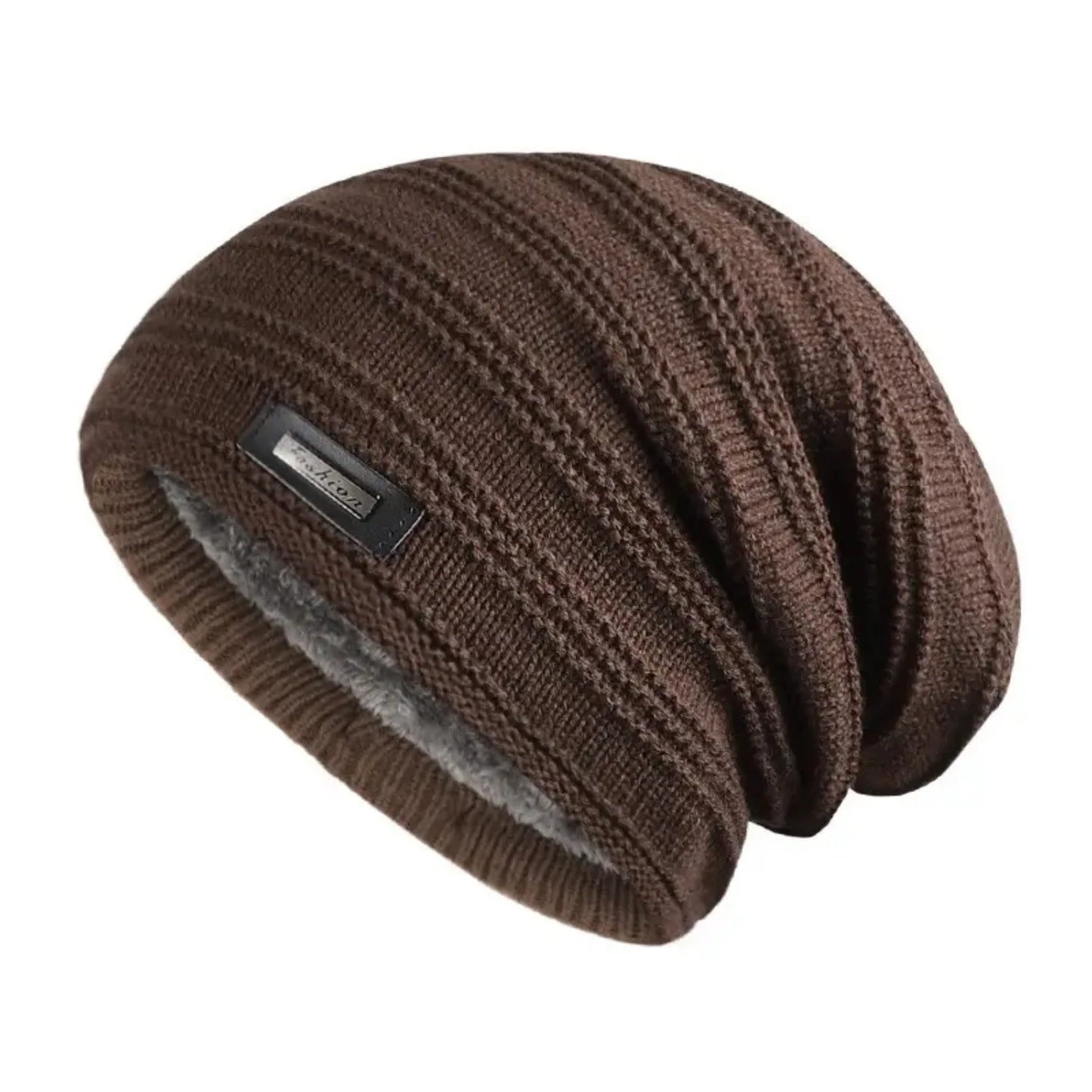 Men's Winter Warm Fleece Knitted Hat Outdoor Pullover Cap - Stay Cozy and Stylish in the Cold!