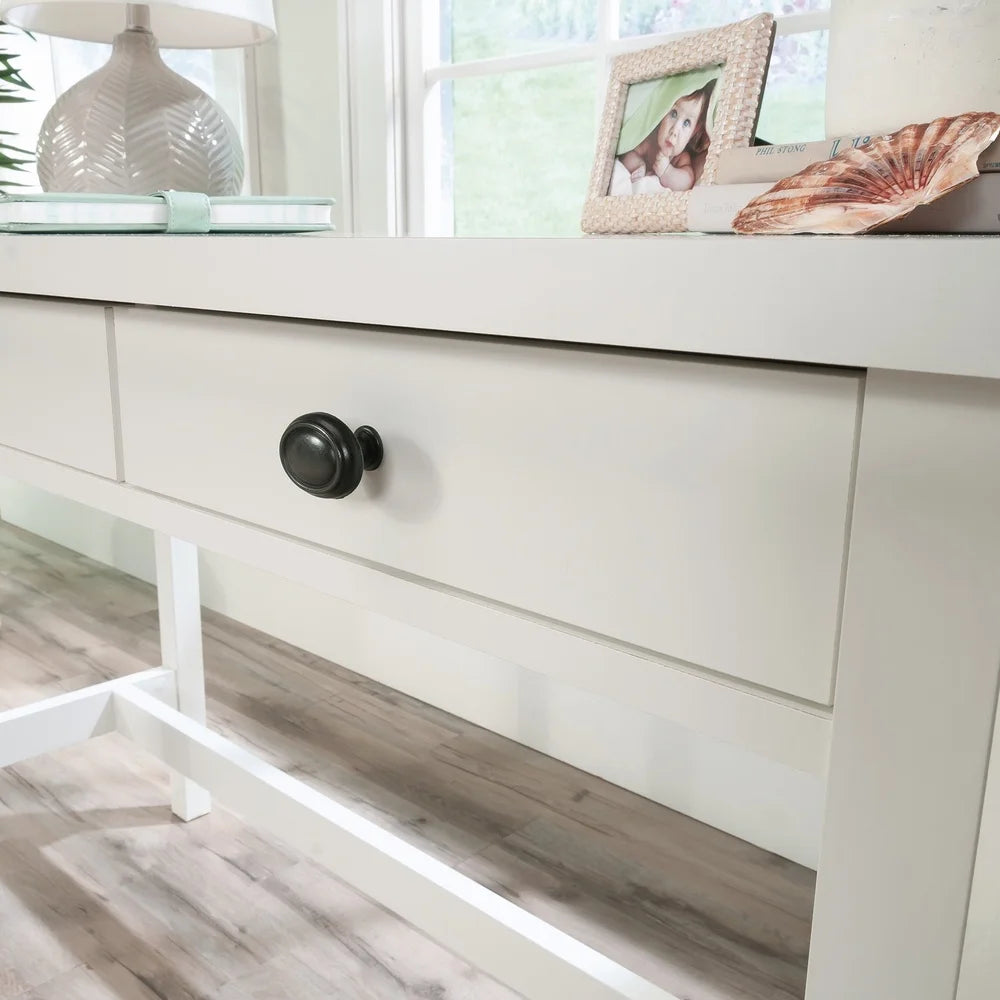 Small Writing Desk with Two Drawers Functional Office Desk Great Home Workspace Storage and Organization