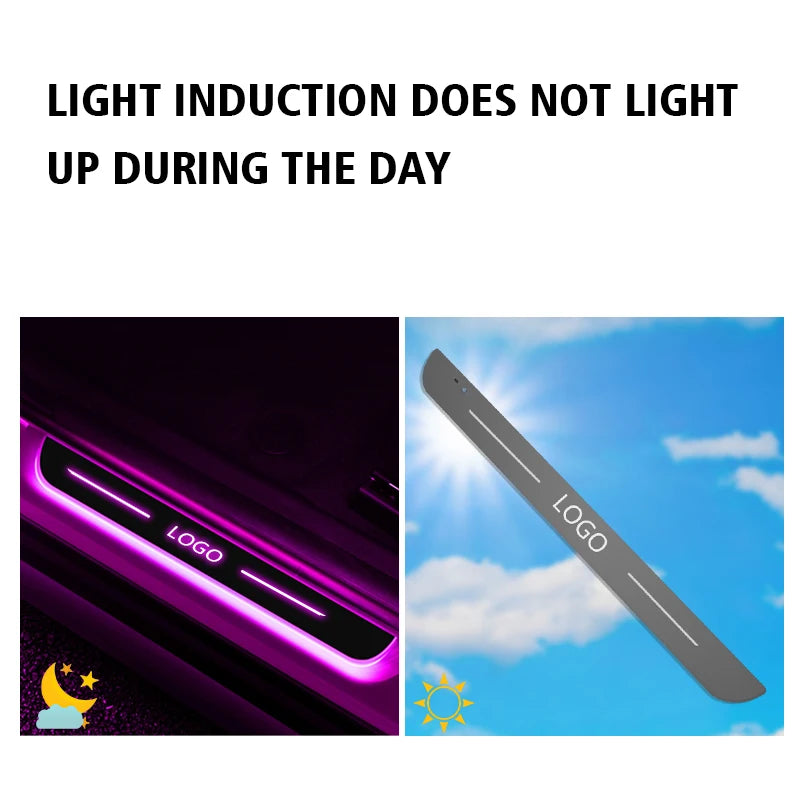 New Upgrade Customized Car Door Sill Lights Logo Dynamic RGB LED Car Pedal Scuff Threshold Plate Welcome Wireless Projector Lamp