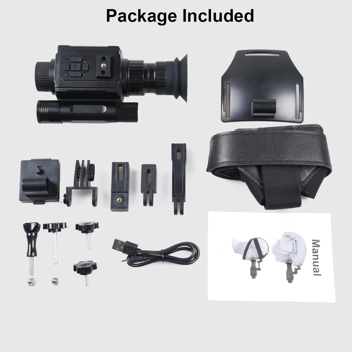 HD 1080P Night Vision Goggles with Head-Mounted and Helmet-Mounted 940nm IR 5X Zoom Night Vision Monocular for Hunting Camping