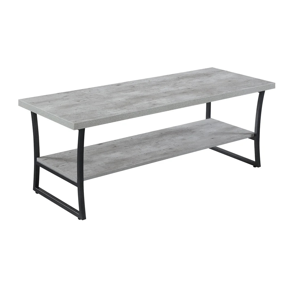 X-Calibur Coffee Table with Bottom Shelf Durable Metal Frame Quick Assembly Multiple Finishes Indoor Storage Display Home Decor