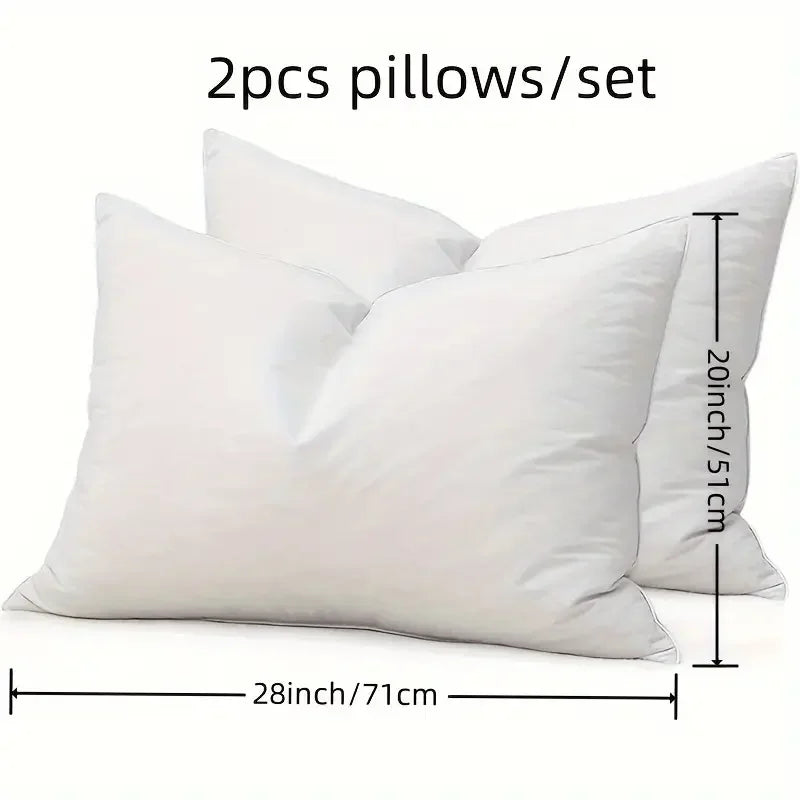 2pcs/Set 50% Goose Feathers Down Pillows White Queen Pillows Luxury Hotel Collection Goose Down Pillows Breathable