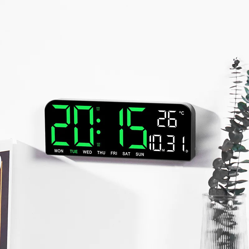 TIMESS Digital Alarm Clock with Large Display, Weekly Temperature & Date Display, Silent USB-Powered Clock for Bedroom, Office,