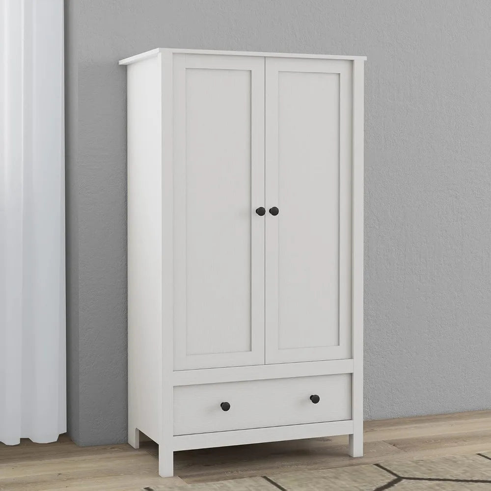 Wardrobes, 2 Door Wardrobe for Bedroom, Armoire with Drawer, Wardrobes(20.5"D x 31"W x 58.5"H)