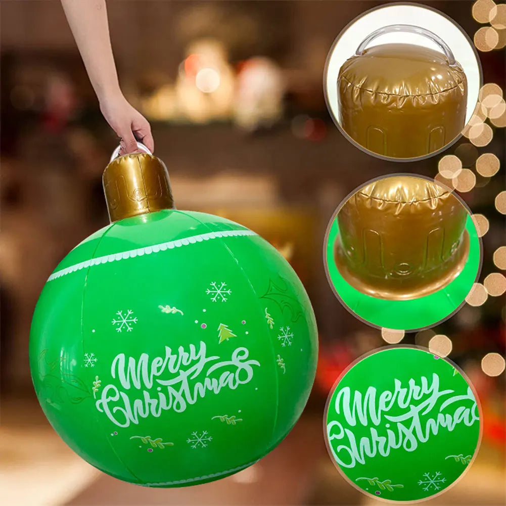 25 inch Christmas Ball PVC Inflatable Decoration Balls Xmas Tree Decorative Ball Ornaments New Year Outdoor 2024 Christmas Decor