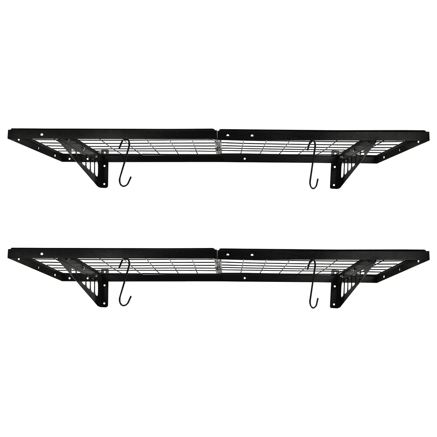 Heavy Duty Garage Wall Shelving Set (2x3ft), Wall Mounted Garage Shelves Capacity, Wall Shelf Storage Rack Floating Shelves