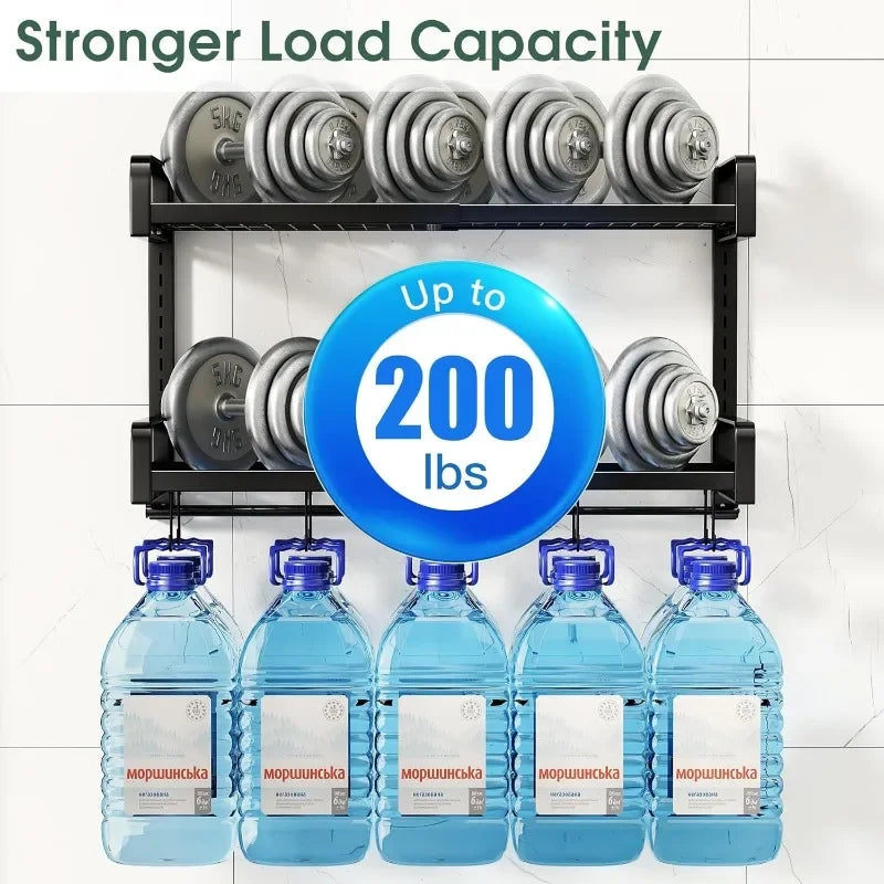 2 Tier Heavy Duty Wall Mounted New Products Hot Sale19"- 30" Expandable Pots and Pans Organizer with 10 Hooks Hanging Pot