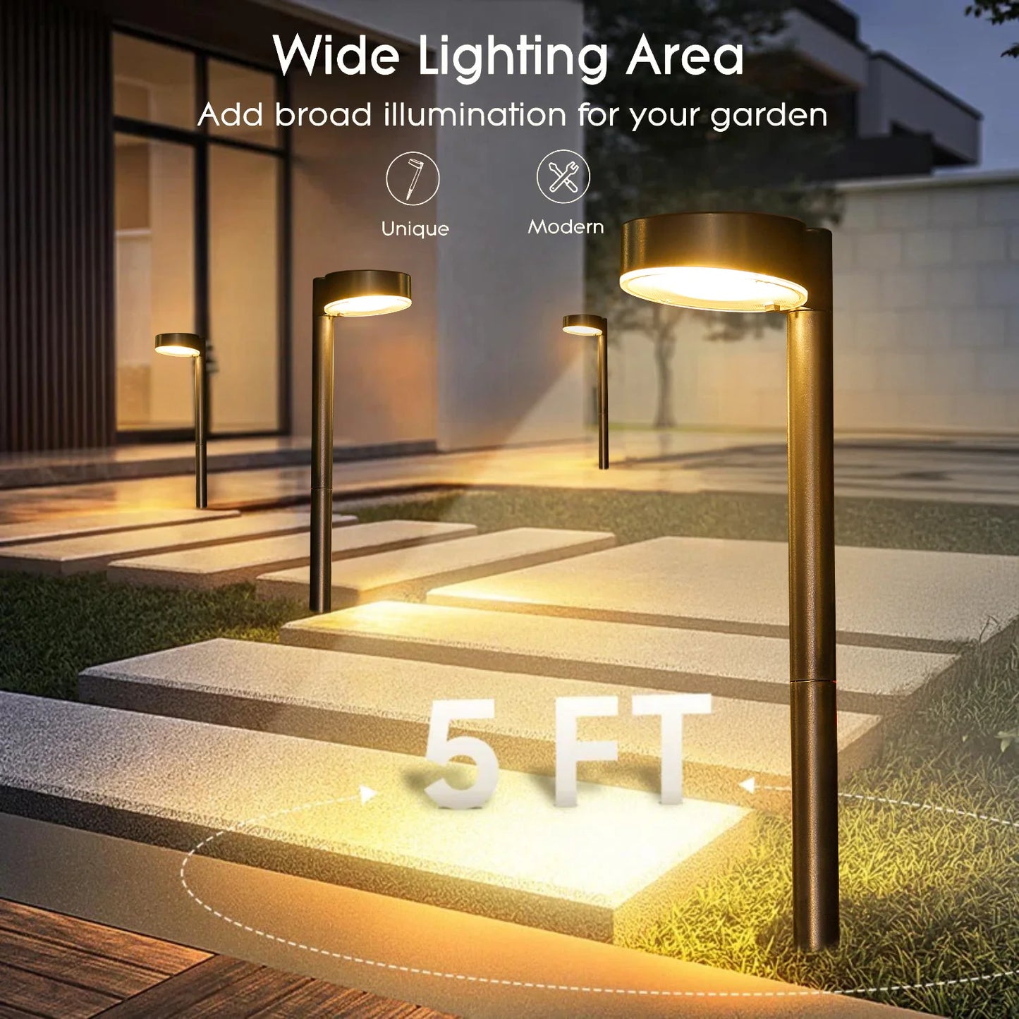 2/4/8 Pack Solar Pathway Lights Outdoor, Bright 12 LED Solar Lights Outdoor for Yard, for Outside Walkway Patio Path Driveway